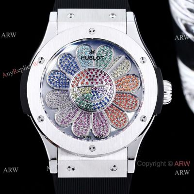 Clone Hublot Takashi Murakami Rainbow Face Watch No numerals